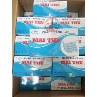 (Giá Bình ổn) Hộp 50 cái Khẩu trang 3 lớp Mai Thư