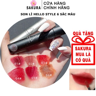 【Freemood】Son Lì HELLO STYLE Meteor Mịn Như Nhung Vỏ In Hình Ảnh Ngân Hà Nhiều Màu Tùy Chọn Cho Nữ Sinh