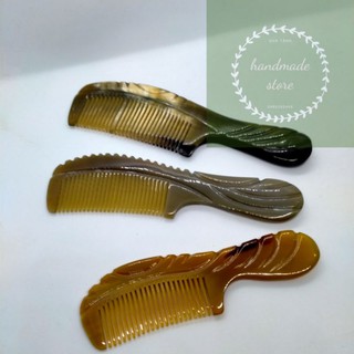 Lược sừng chuôi khía nhẵn dày giảm gãy rụng tóc cạo gió hiệu quả