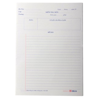 tập giấy kiểm tra cấp 2 tập giấy kiểm tra kẻ ngang 5 tờ đôi /tập