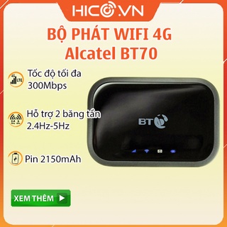 Bộ Phát Wifi Di Động 3G 4G Alcatel BT70 Mini Hub Tốc Độ 4G 300Mbps, Pin 2150mAh, Hỗ Trợ 2 Băng Tần- Hỗ Trợ 20 User
