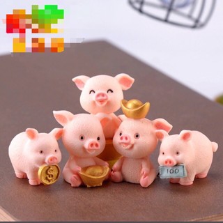Heo con tài lộc phụ kiện trang trí charm slime