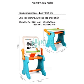 Bàn đa năng 2in1 (bàn lego+bảng vẽ)