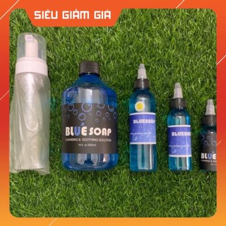 Cặp dung dịch nước rửa tạo bọt vệ sinh hình xăm bluesoap hàng có sẵn