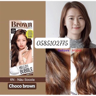 [SẴN_MÀU NÂU SOCOLA 6N]Thuốc Nhuộm Tóc Blackpink Hello Bubble màu Choco Brown 6N thuốc nhuộm phủ bạc Hàn Quốc Chính Hãng