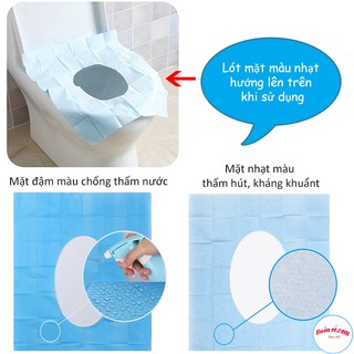 Combo 4 Miếng Lót Bồn Cầu Dùng 1 Lần Tránh Tiếp Xúc Trực Tiếp Với Bồn Cầu 00273