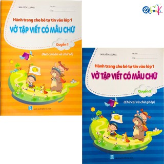 Sách - Combo Vở Tập Viết Có Mẫu Chữ Quyển 1,2 - Hành trang cho bé tự tin vào lớp 1 (2 cuốn)