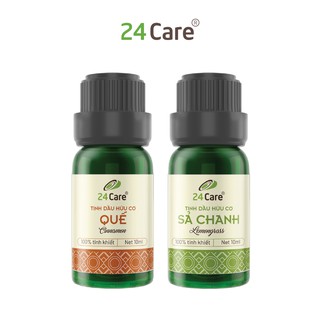 Combo 2 chai Tinh dầu 24Care Quế, Sả Chanh - (10ml/chai)