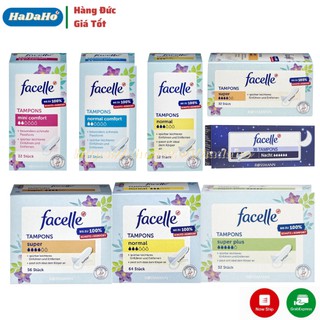 Băng vệ sinh Tampon Facelle Đức đầy đủ size