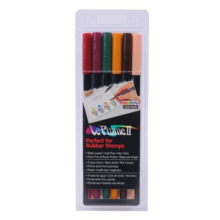 [DA ĐEN] Bút Marker Brush 2 Đầu Marvy 1122-6C