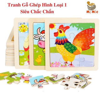 Đồ Chơi Xếp Hình, Tranh Ghép Hình 9 Miếng 11x11 Chất Liệu Gỗ Cao Cấp Cho Bé - Shop Mẹ Mốc ,TG9M