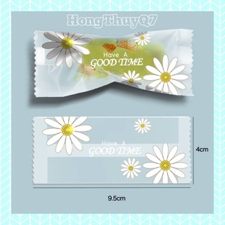 Túi Đựng Kẹo Nougat Hạnh Phúc Hoa Cúc 4 mix mẫu ngày Tết, Giáng sinh, sinh nhật, ngày vui 4x9,5cm - HongThuyQ7