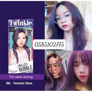 [SẴN_MÀU TÍM XANH DƯƠNG 9B] Thuốc Nhuộm Tóc Blackpink Hello Bubble màu Twinkle Blue 9B Hàn Quốc Chính Hãng