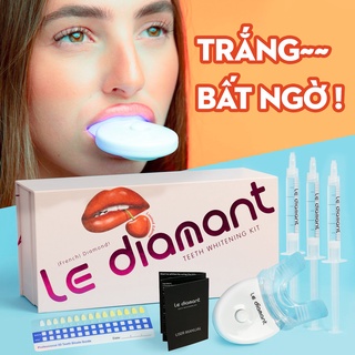 Bộ Tẩy Trắng Răng đèn led LE DIAMANT CANADA, bộ đầy đủ liệu trình gồm 3 ống gel tẩy trắng.