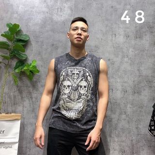 Tanktop gym áo ba lỗ sát nách thể thao cotton họa tiết đầu lâu cao cấp xuất khẩu  SNTL 48