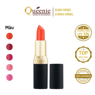 Son lì mịn môi siêu nhẹ Queenie không chì lâu trôi Hàn Quốc chính hãng 3,5g 6 màu