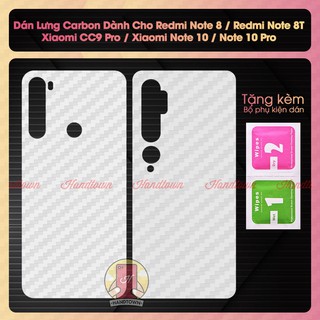 Dán Lưng Carbon Dành Cho Redmi Note 8 / Redmi Note 8T / Xiaomi CC9 Pro / Xiaomi Note 10 / Note 10 Pro / Note 10S 4G 5G