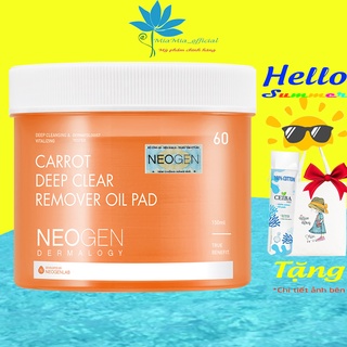 Tẩy Trang Dạng Miếng NEOGEN DERMALOGY CARROT DEEP CLEAR OIL PAD 60 Miếng [NHẬP KHẨU CHÍNH HÃNG]
