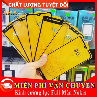 [FREE SHIP] Combo 3 kính cường lực nokia 2.1, 3.1, 3.2, 7.2, 8.1, nokia 5.1 plus, 6.1 plus, X5, X6, X7,dán màn hình full