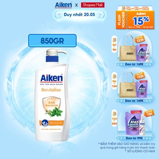 [Mã COSBDAG5 giảm 8% đơn 150k] Aiken Sữa tắm Sạch khuẩn Chiết Xuất Bạc Hà 850g