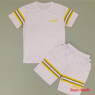 Bộ đồ nam, bộ quần áo thể thao nam vải thun lạnh co giãn mặc mát - Bộ Sport Trắng