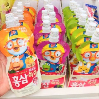 Lốc 10 bịch Nước Hồng Sâm Hoa Quả Paldo Pororo Hàn Quốc 100ml (dạng gói)