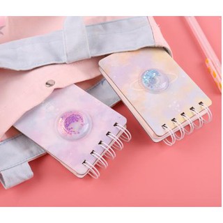 Sổ tay lò xò nước kim tuyến xinh xắn (ngẫu nhiên)