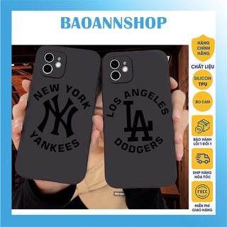 Ốp lưng iphone họa tiết LA Newyork yankees dẻo cạnh vuông bảo vệ camera 7plus/8plus/x/xs/xsmax/11/12/13/promax