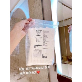 [Hàng _ Nhật_ Chuẩn]   Bông tẩy trang Muji Cotton Ecru hữu cơ 180 miếng [Hàng-Chuẩn-Auth] [Mô-Mô-Shop]