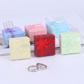 Set 24 Hộp nhỏ đựng nhẫn nơ ép đủ màu 4 cm x 4 cm x 2.5cm - Hộp đựng quà tặng đính nơ (giá sỉ)
