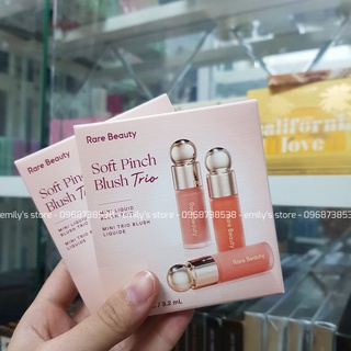 Set 3 má hồng kem mini Rare Beauty Soft Pinch Liquid Blush Trio