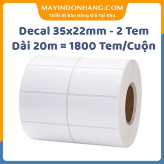 Decal in tem mã vạch nhiệt 35x22 [2 Tem - 20m - 1800 Tem]
