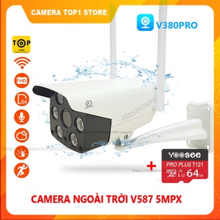 Camera Ip WiFi Ngoài Trời V380Pro mode V587 5Mpx Chống Nước