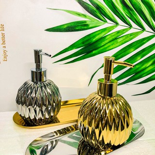 Bình Đựng Xà Phòng Nhà Tắm , Lọ Chiết Dầu Gội , Sữa Tắm Bằng Gốm Sứ Cao Cấp Phủ Bóng 400ml