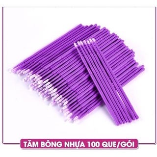 Tăm Bông Nhựa Bôi ,Nối Mi, Đính Đá Răng (100 que/túi)