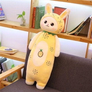 Gối Ôm Gấu Bông Cho Bé Hình Thú - Thỏ Dâu Vàng