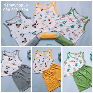[HCM] Bộ quần áo bé trai,bé gái 5-18kg, vải thun lạnh siêu mát, in 3 họa tiết dễ thương (NamyShop39)