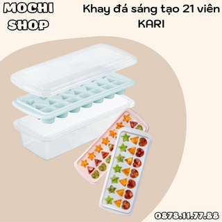 Khay Đá Sáng Tạo KARI Inochi 21 viên, Khay Làm Đá Nhựa Dễ Lấy, An Toàn, Tiện Dụng