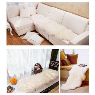 Thảm trải lông cừu SkyLife 60x90cm (Pure White) - Home and Garden