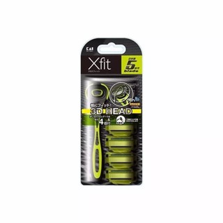 [BIG SALE] Set dao cạo râu 5 lưỡi kép Xfit KAI (1 thân, 4 lưỡi thay thế) - hộp dài - Hàng Nhật nội địa