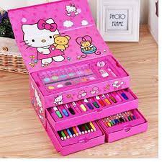 [SẴN HÀNG] Hộp Mầu 3 Tầng 54 Chi tiết 4 Ngăn Cho Bé Tập Tô, Tập Vẽ, Với Họa Tiết Dễ Thương cho Bé Thỏa Sức Sáng Tạo