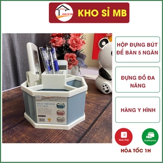 hộp đựng bút để bàn 5 ngăn, kệ để đồ đa năng hình lục giác kho sỉ mb