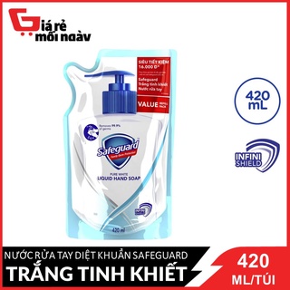 Nước rửa tay diệt khuẩn Safeguard Trắng tinh khiết túi 420ml