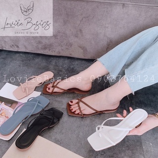 DÉP NỮ LOVIIE BASICS - DÉP THỜI TRANG - DÉP XỎ NGÓN DÂY MẢNH - DÉP TÔNG NỮ MŨI VUÔNG D210101