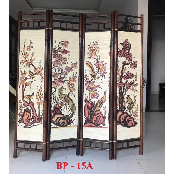 Bức Bình phong tre trúc ngăn phòng