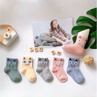 Set 5 đôi tất (Vớ) cao cổ hình siêu nhân, tất hình thú, tất gấu, tất mèo cho bé ANVIHOME