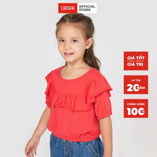 Áo phông bé gái cotton USA bèo ngực CANIFA - 1TS21S002