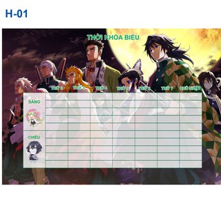 Thời Khóa Biểu anime Kimetsu No Yaiba( 31 mẫu khác nhau)