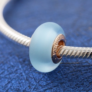 [Mã SKAMLTSM9 giảm 10% đơn 99K] Hạt charm glass bạc s925 CAO CẤP - glass beads xanh dương mẫu mới