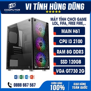 Máy tính chơi game LOL, FIFA,..., H61, I3 2100, RAM 8G, SSD 120G, VGA GT730